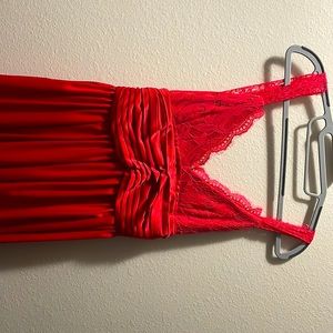 Long Red Silk Dress